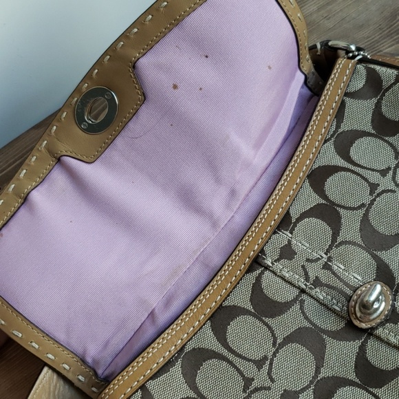 brown signature coach handbag - Picture 2 of 4
